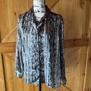 Women’s satin snake skin print blouse